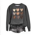 thumbnail image 1 of Qertyioot Chemise Cœur d'Amour Pull de la Saint-Valentin, Blouse à Manches Longues Imprimée Mode pour Femmes Col Rond Hauts Décontractés, 1 of 3