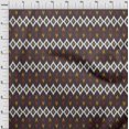 thumbnail image 4 of oneOone Cotton Jersey Brown Fabric Ikat Craft Projects Decor Fabric Printed By The Yard 58 Inch Wide, 4 of 4