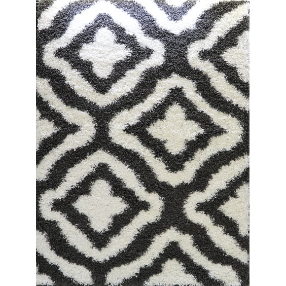 Ladole Rugs Dark Grey White Indoor Solid Plain Shag Soft Area Rug Mat Carpet Runner for Living Bed room Entry way Patio Small Medium Large Non Slip Skid Size 3x5. 4x6 5 x 8 7 x 10 9 by 12 11 feet ft