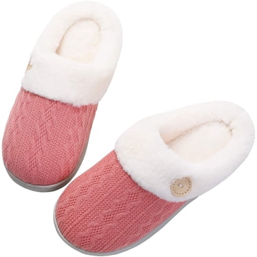 RKSTN Womens Slippers Memory Foam Slippers Non-slip Rubber Bottom Home Slippers Warm Plush Lining Bedroom Comfortable Home Shoes,Slippers for Women Indoor Outdoor