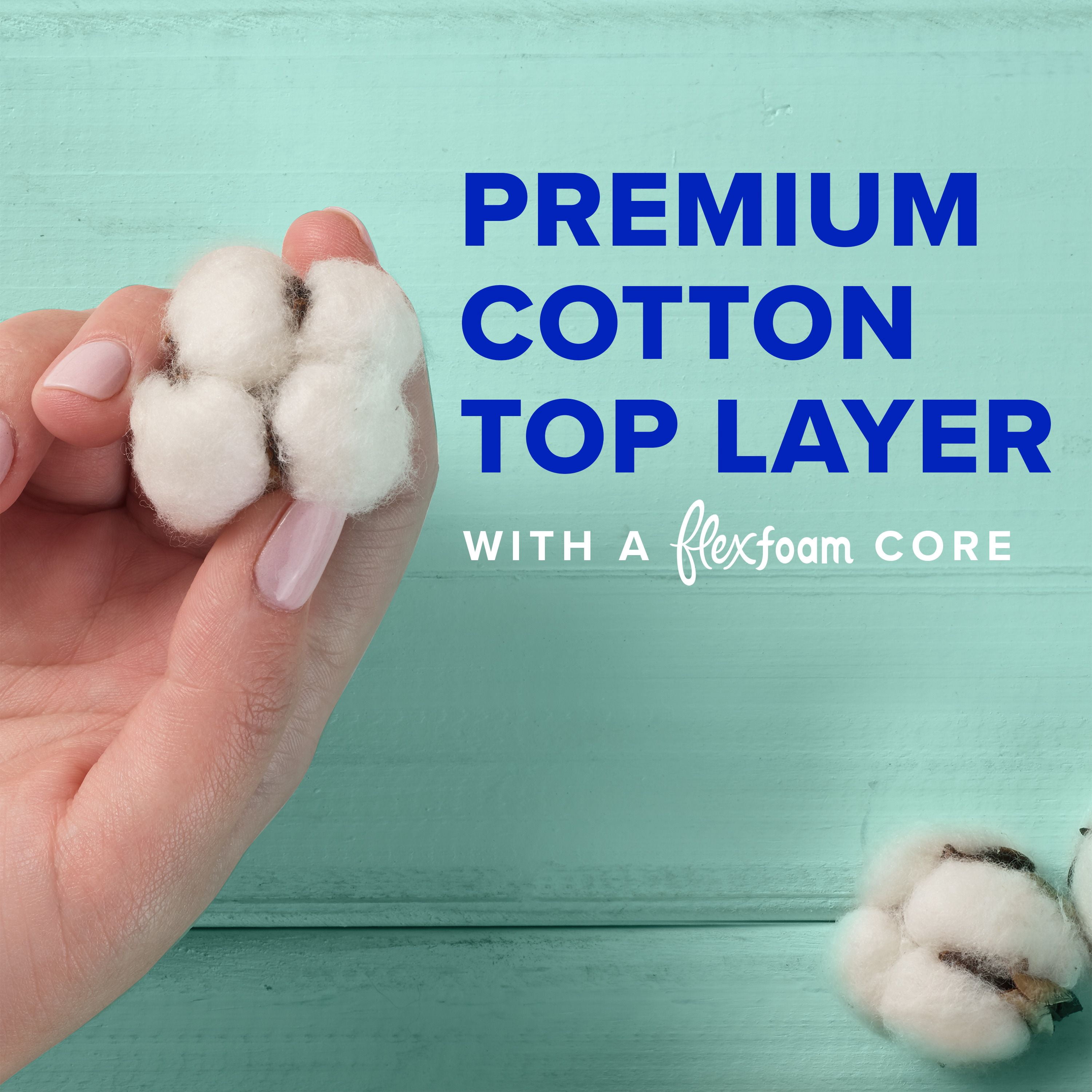 Always Coton Pur Serviettes Hygiéniques pour Femmes, Taille 5, de Nuit, Flux Très Abondant, avec Ailes, Non Parfumées
