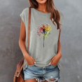 thumbnail image 2 of WEIYLL Womens Tshirt Cap Sleeve Summer Loose Fit Grey Tees Sizes XXL, 2 of 4