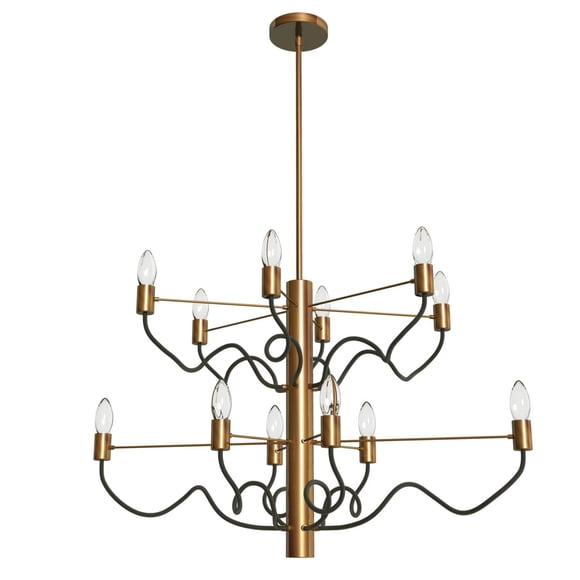 Dainolite ABA-3212C-VB-MB Vintage Bronze/Matte Black Chandelier