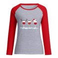 thumbnail image 3 of XZNGL Casual Tops for Women Womens Spring Patchwork Christmas Printed Long Sleeves Round Neck Casual Tee Tops Christmas Tops for Women Spring Tops for Women Long Sleeves for Women, 3 of 6