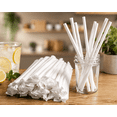 thumbnail image 3 of Giant Drinking Straws White Plastic Individually Wrapped 300 Count, 3 of 4