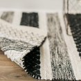 thumbnail image 2 of Tapis en Coton Tissé à Rayures Noires, Beige et Blanches, 2 of 2