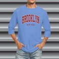 thumbnail image 2 of T-Shirts for Man 3/4 Sleeve Comfortable Crewneck Graduated Color Fit Light Blue Classic Fall Tees Men size M, 2 of 4