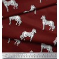 thumbnail image 2 of Soimoi Velvet Fabric Horse Block Print Fabric by Yard 58 Inch Wide, 2 of 3