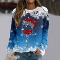 thumbnail image 1 of TIMIFIS Chandail de Noël Surdimensionné pour Femmes, Décontracté et Mignon, Imprimé Flocon de Neige et Verre de Vin Rouge, Col Rond, Chandail à Enfiler, Cadeaux pour Femmes pour Noël, 1 of 5