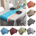 thumbnail image 4 of pdqouc Chemin de Table Texture Tissage Napperon Isolation Thermique PVC Mariage Fête Chemin de Table pour Table de Cuisine Salle à Manger Hôtel Restaurant et Usage Domestique 53.15 Pouces x 11.81 Pouces, 4 of 8