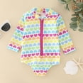 thumbnail image 2 of Girl Rash Guard Swimsuits Hawaiian Ruffle Sun Protection Long Sleeve Toddler Girl Bathing Suit 3-4 Years Girl Fashion, 2 of 7
