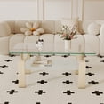 thumbnail image 3 of Rectangle Glass Coffee Table, Clear Coffee Table Modern Side Center Tables for Living Room Living Room Furniture, 3 of 12