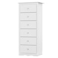 thumbnail image 4 of Gymax 6 Drawer Dresser Tall Wooden Chest of Drawers w/ Metal Drawer Guide Rails White, 4 of 7