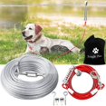 thumbnail image 1 of Dog Tie Out Runner for Yard,Trolley System for Large Dogs,Heavy Duty Dog Run Cable Lead 200ft with 10ft Pulley Runner Line for Small Medium and Large Dogs Up to 125lbs Running Outside, 1 of 7