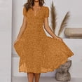 thumbnail image 2 of Pisexur Robe d'Été pour Femme à Manches Courtes, à Volants, Imprimé Floral, Aguichant, Col en V Profond, Taille Haute, Courte et Fluide, Robe Maxi, Décontractée, Vacances, Robes, Robe Soleil, 2 of 9