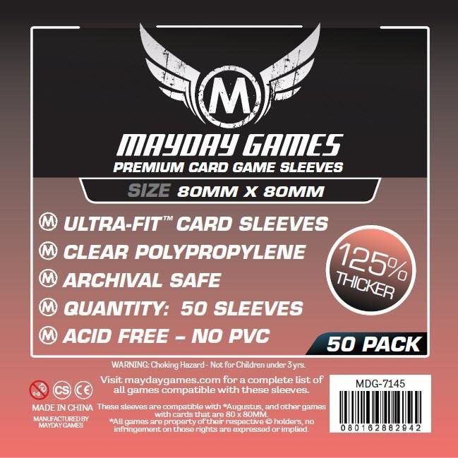 Square Card Sleeves - Medium (80mm x 80mm) Premium (50 sleeves per pack)