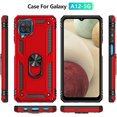 thumbnail image 2 of Classic Kickstand Case for Samsung Galaxy A12 5G Case, Adjustable Built-in Camera Ring Stand, Military-Grade Protection, Scratch-Resistant Acrylic Back Ring Holder Cover Samsung A12 Case - Red, 2 of 5
