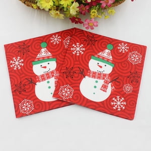 OULII 20Pack Holiday Paper Guest Towels Red Printed Design for Party Use