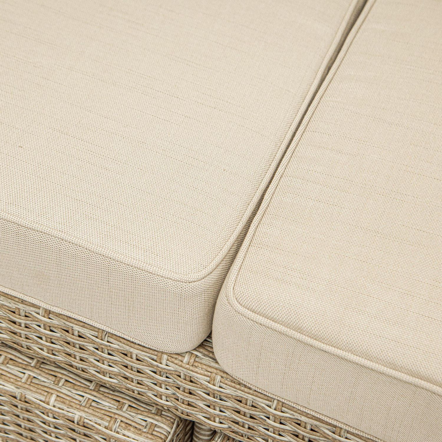 Deko Living Canapé de patio extérieur en osier 5 places avec auvent et pouf avec table