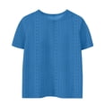 thumbnail image 4 of Plebaso Chemises à Illets pour Filles, Manches Courtes, Col Rond, Blouse Ajourée, Hauts d'Été Décontractés pour Enfants 3-12 Ans, 4 of 4