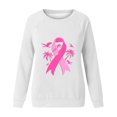 thumbnail image 4 of QATAINLAV Chandail de Sensibilisation au Cancer du Sein Femmes Chemises Ruban Rose Décontracté Col Rond Chandail à Enfiler Hauts Extérieur Blouse à Manches Longues Offre à Durée Limitée Blanc m, 4 of 5