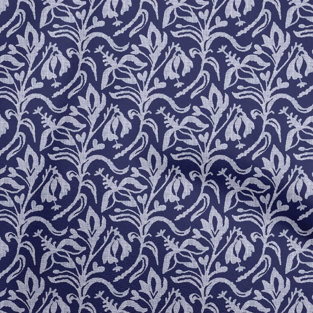 oneOone Georgette Viscose Navy Blue Fabric Block Craft Projects Decor Fabric Printed By The Yard 42 Inch Wide-CY