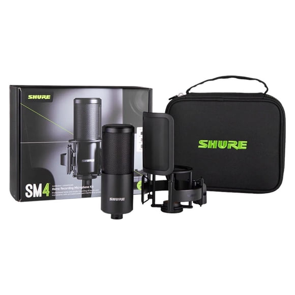 SHURE - Shure SM4-K-KIT - condenser microphone, externally polarised, handle, popfilter, case