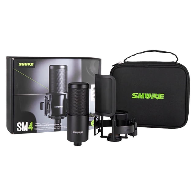 SHURE - Shure SM4-K-KIT - condenser microphone, externally polarised, handle, popfilter, case