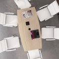 thumbnail image 4 of Pemberly Row 72W Wood Office Conference Table with Wooden Base in Natural Elm, 4 of 7