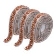 thumbnail image 1 of Unique Bargains 3 Pcs Resin Rhinestones Trim 3 Yards Self Adhesive Rose Gold Diamond Ribbons Rhinestone Strips Tape, 1 of 7