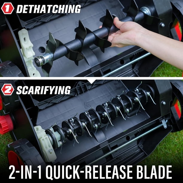 MZK 15-inch 13-Amp 2-in-1 Electric Dethatcher and Scarifier w