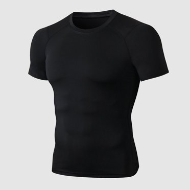 Yeacher T-Shirt de Sport pour Hommes Séchage Rapide Élastique Slim Col Rond Manches Courtes Course Gym Entraînement Physique