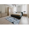 thumbnail image 4 of Ahgly Company Tapis d'Intérieur Carrés Abstraits Bleu Gris, Tapis de Zone Abstraits, 4 Pieds Carré, 4 of 6