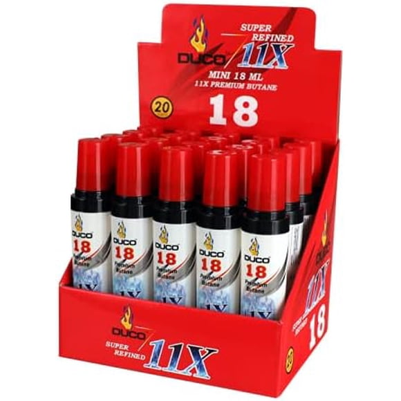 XINQIHANG Duco Premium Butane Refill 18ml - 20 Cans - Super Refined 11X - Lighter Refill - Clipper Refill