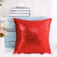 thumbnail image 4 of PiccoCasa Housses de Coussin Décoratives à Paillettes, Housses de Coussin 16"x16 Pouces pour Fête Rouge, 4 of 10