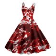 thumbnail image 1 of Rinsvye Robe d'Été Rétro d'Halloween Petite pour Femmes, Longueur Petite, Imprimé Amusant, à Bretelles, Décontractée, Grande Taille, Robe Longue pour Femmes (1), 1 of 3