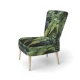 thumbnail image 3 of Designart "Dynamic Ferns Green and Black Contrast II" Green Ferns Upholstered Accent Chair - Modern Arm Chair For Bedroom, 3 of 7