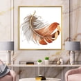 thumbnail image 3 of Designart Plume d'Oiseau Ethnique Orange ART MURAL À CADRE FLOTTÉ, 3 of 4