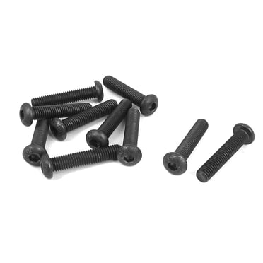 Unique Bargains M8 x 40mm 1.25mm Pitch Alloy Steel Hex Bolt Socket Head Cap Screws Black 10 Pcs