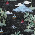 thumbnail image 1 of oneOone Rayon Black Fabric Tropical Beach Craft Projects Decor Fabric Printed By The Yard 56 Inch Wide, 1 of 4