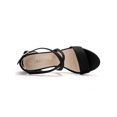 thumbnail image 4 of BLISSFUL STEP Women's Open Toe Cross Strap Mid Block Heel Sandals Black 5, 4 of 8