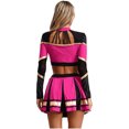 thumbnail image 2 of iiniim Costume de Cheerleading pour Femmes, Uniforme de Cheerleading 2 Pcs, Robe Crop Top avec Jupe Plissée Mini Rose Vif P, 2 of 5