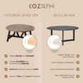 thumbnail image 3 of COZAYH Rustic Farmhouse Round Coffee Table with Geometric Base for Living Room, 3 of 12