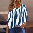 thumbnail image 2 of YUGYXL T-Shirts à Manches 3/4 pour Femmes, Tunique Décontractée à Imprimé Floral, Chandails Douillets, Col Rond pour Dames, Vêtements Légers, Mode, Volants, T-Shirts Confortables, Hauts de Vacances, 2 of 5