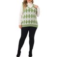 thumbnail image 2 of GRACE & GRANDEUR Chandail Sans Manches en Tricot à Col en V pour Femme Grande Taille2X Vert Pâle, 2 of 6
