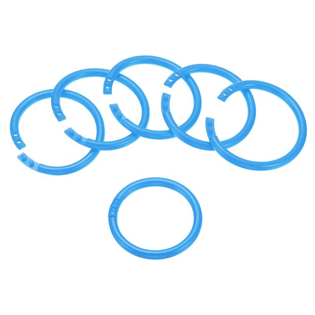 Unique Bargains 2' OD 1.6' ID Plastic O Ring Binder Rings, Blue, 50 Pack