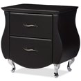 thumbnail image 1 of Bowery Hill 2 Drawer Faux Leather Nightstand in Black, 1 of 4