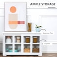 thumbnail image 4 of HOMCOM Buffet de Cuisine Armoire de Rangement Empilable avec Porte Coulissante en Verre, 4 of 10