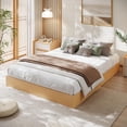thumbnail image 5 of Modern Floor-Standing Platform Bed Frame, Wooden Bed Frame Without Headboard, Solid Wood Slat Foundation, No Box Spring Needed, Easy Assembly, for Bedroom, Dorm, Small Spaces, 5 of 5