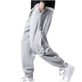 thumbnail image 2 of Styesk Men's Pants Men's Solid Color Leisure Motion Easy Shut Up Sweatpants Add Fertilizer Enlarge Trousers, 2 of 5